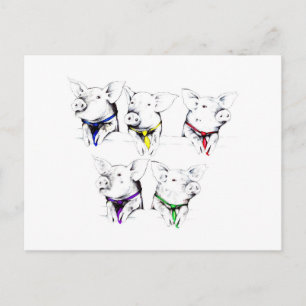 Politische Schweine (Postkarte) Postkarte