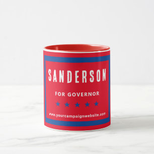 Politische Wahlkampagne Name Red White Blue Tasse