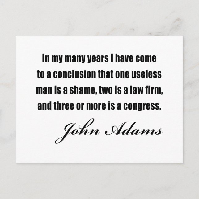 Politische Zitate von John Adams Postkarte (Vorderseite)