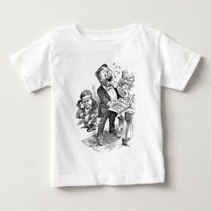 Politischer Cartoon Theodore Roosevelt 1912 Baby T-shirt