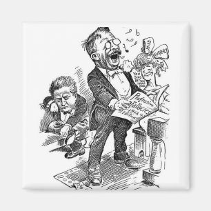 Politischer Cartoon Theodore Roosevelt 1912 Magnet