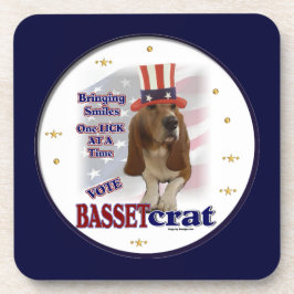 Politischer Humor im Basset Hound Getränkeuntersetzer