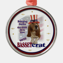 Politischer Humor im Basset Hound Silbernes Ornament