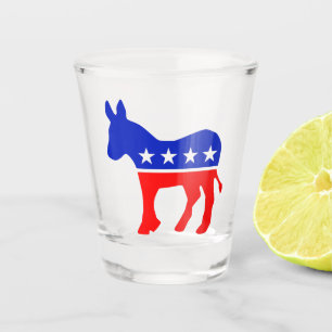 Politisches Emblem des demokratischen Party (Donke Schnapsglas
