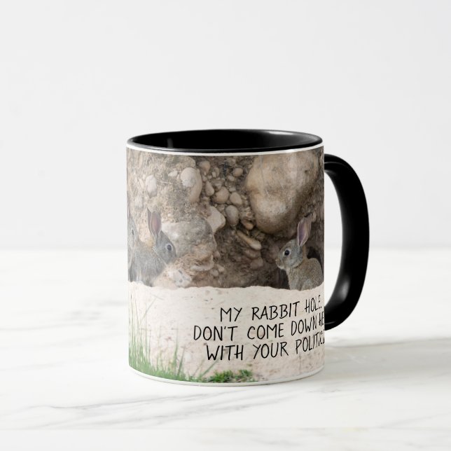 Politisches Kaninchen Hole Bunny Foto Politischer  Tasse (VorderseiteRechts)