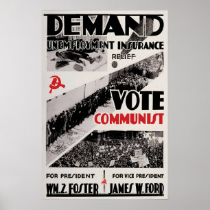 Politisches Plakat USA Wählt Kommunistische Partei