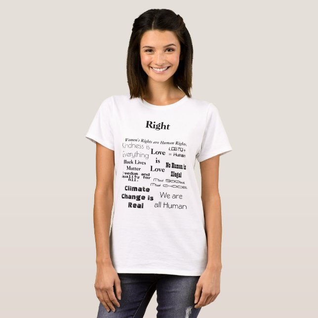 Politisches Protest-Shirt-Recht und Unrecht T-Shirt (Vorne ganz)