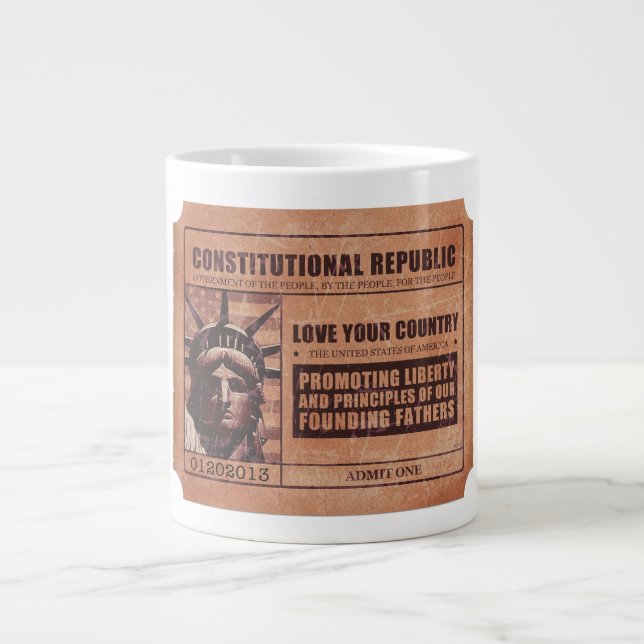 Politisches Ticket Jumbo-Tasse (Vorderseite)
