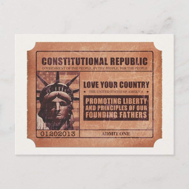 Politisches Ticket Postkarte (Vorderseite)