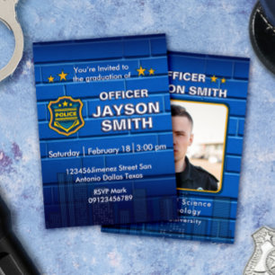 Polizei-Abschlussfeier mit Foto Einladung