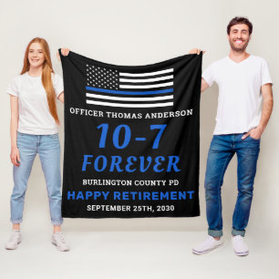 Polizei-Altersvorsorge-Geschenk 10-7 blaue Flagge Fleecedecke