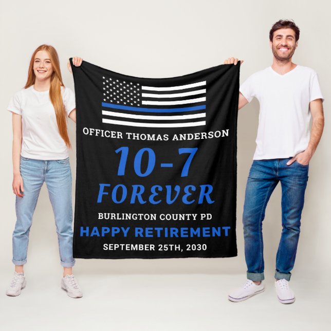Polizei-Altersvorsorge-Geschenk 10-7 blaue Flagge Fleecedecke (Beispiel)
