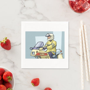 Polizei auf einem Motorradpapier Napkins Serviette