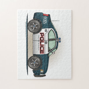Polizei-Auffänger-Auto-Polizist-Auto Puzzle
