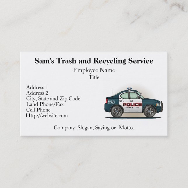Polizei-Auffänger-Auto-Polizist-Auto Visitenkarte (Vorderseite)