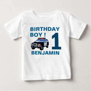 Polizei Auto 1. Geburtstagsfeier Baby T-shirt