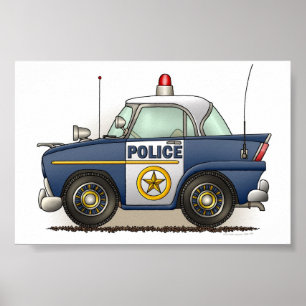 Polizei-Auto-Polizei Crusier Polizist-Auto Poster