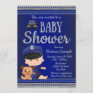 Polizei-Baby-Shower-Einladungen Einladung