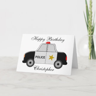Polizei Car Just Add Name Birthday Karte