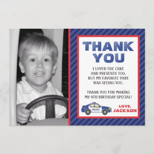 Polizei dankt Ihnen, - Polizei-Geburtstags-Party Einladung