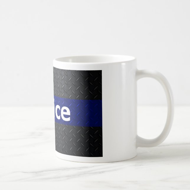 Polizei-Diamant-Platte verdünnen Blue Line Kaffeetasse (Rechts)