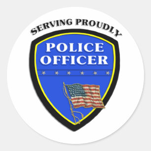 Polizei, die stolz dient runder aufkleber