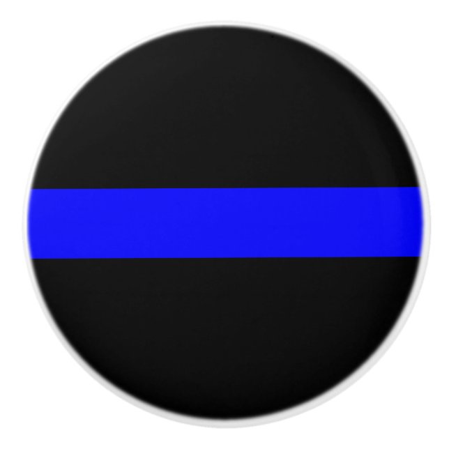 Polizei - dünne Blue Line Keramikknauf (Vorderseite)