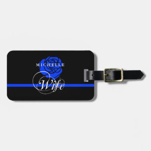 Polizei-Ehefrau-dünne blaue Linie Gepäckanhänger