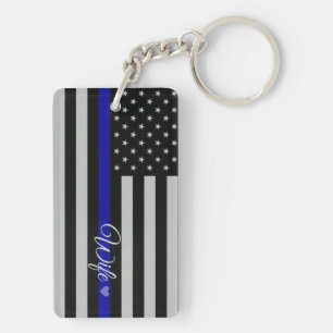 Polizei-Ehefrau-Flagge Schlüsselanhänger