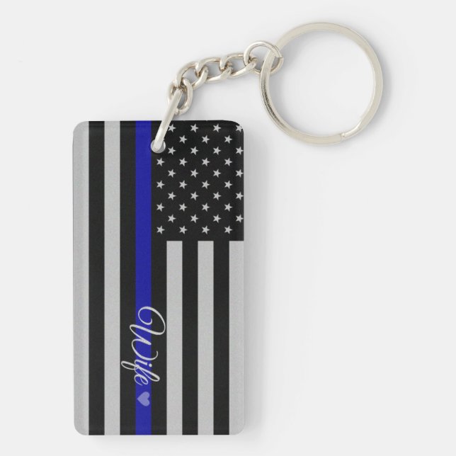 Polizei-Ehefrau-Flagge Schlüsselanhänger (Rückseite)