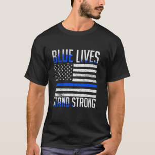 Polizei ehrt die Linie respektiert Blue Flag Offic T-Shirt