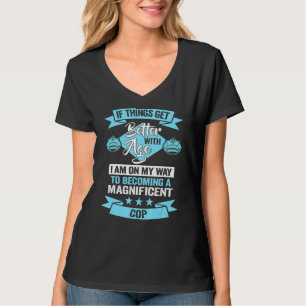 Polizei ein großartiger Polizist Geburtstagspolizi T-Shirt