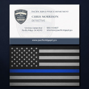 Polizei-Ermittler-Flagge Thin Blue Line-Logo Visitenkarte