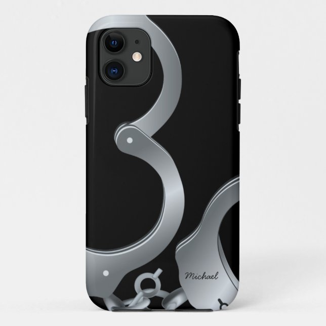 Polizei fesselt iPhone 5 Fall mit Handschellen Case-Mate iPhone Hülle (Rückseite)