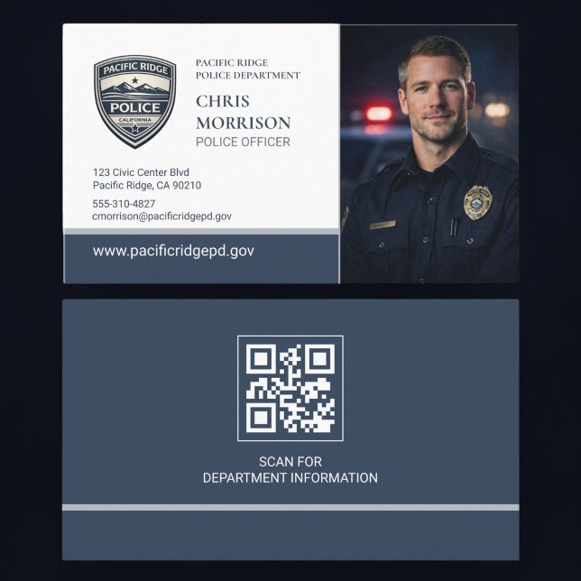 Polizei-Foto-QR-Code Polizei-Dienstausweis Visitenkarte (Von Creator hochgeladen)