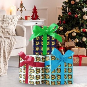 Polizei Frohe Weihnachten Schild mit Poinsettie Geschenkpapier Set