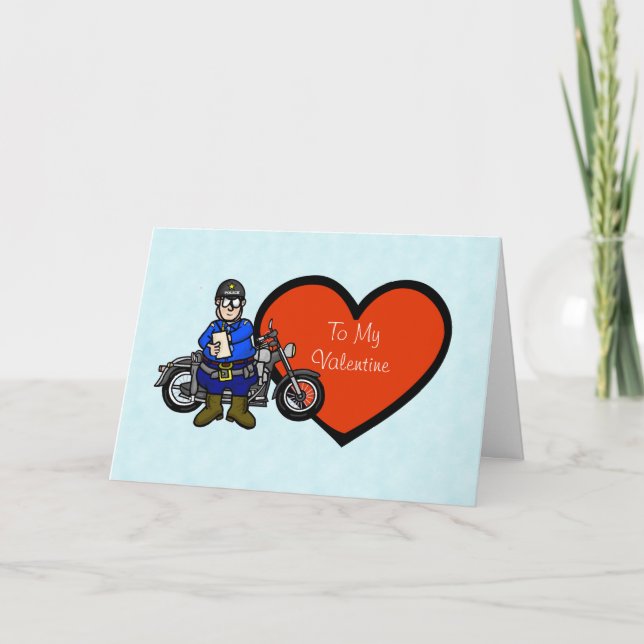 Polizei Funny Valentine's Day Card Karte (Vorderseite)