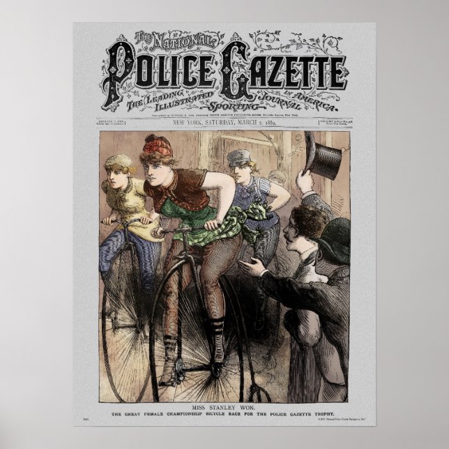 Polizei Gazette Plakat Bike Race (Vorne)