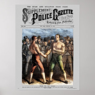 Polizei Gazette Plakat Sullivan Ryan (Farbe)