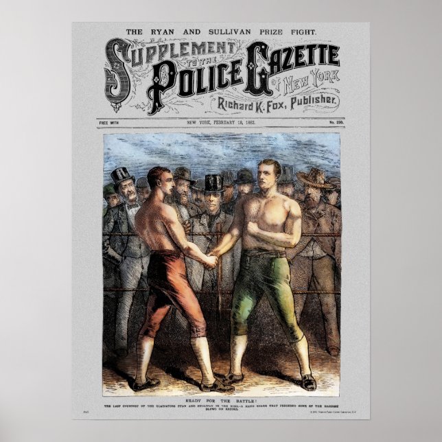 Polizei Gazette Plakat Sullivan Ryan (Farbe) (Vorne)