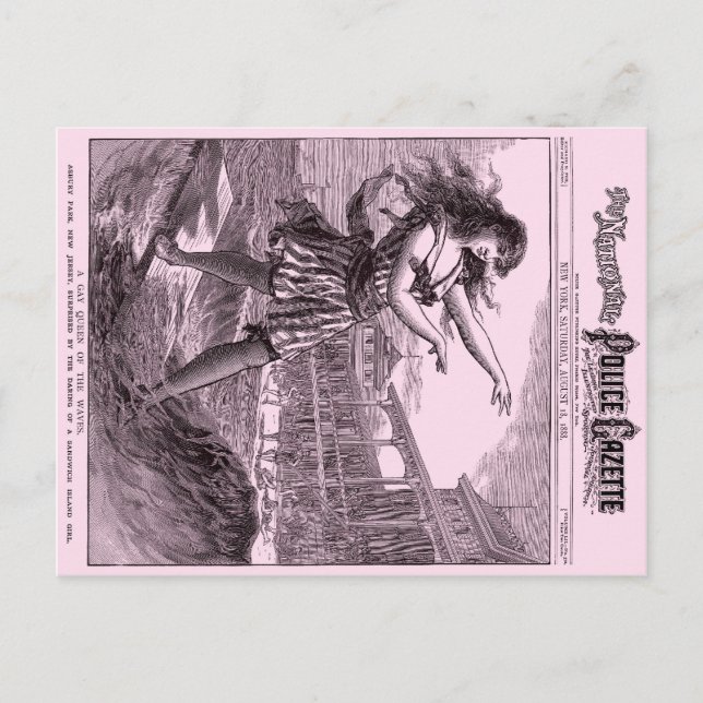 Polizei Gazette Postcard Sandwich Island Girl Postkarte (Vorderseite)