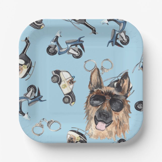 Polizei Geburtstag Pappteller (Vorderseite)