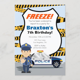 Polizei Geburtstagsparty Einladung - FRIERE!