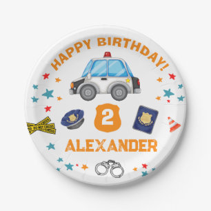 Polizei Geburtstagsparty Happy Birthday Pappteller