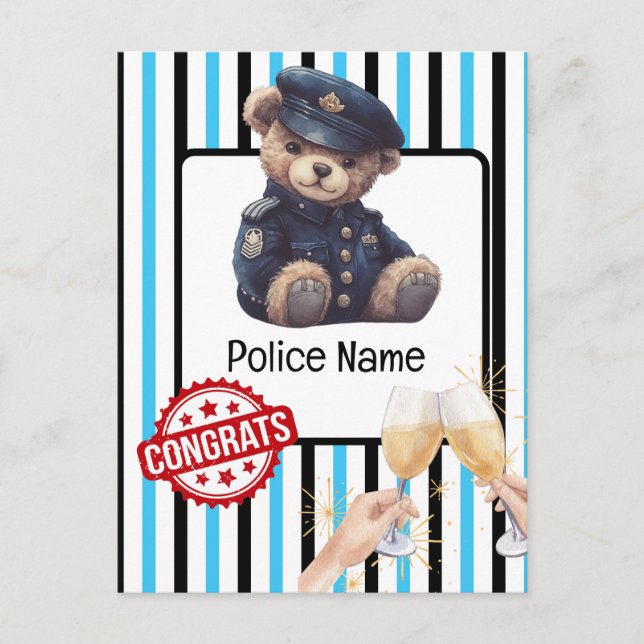 Polizei Glückwunsch Postkarte (Vorderseite)