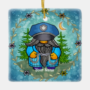 Polizei-Gnom Keramikornament