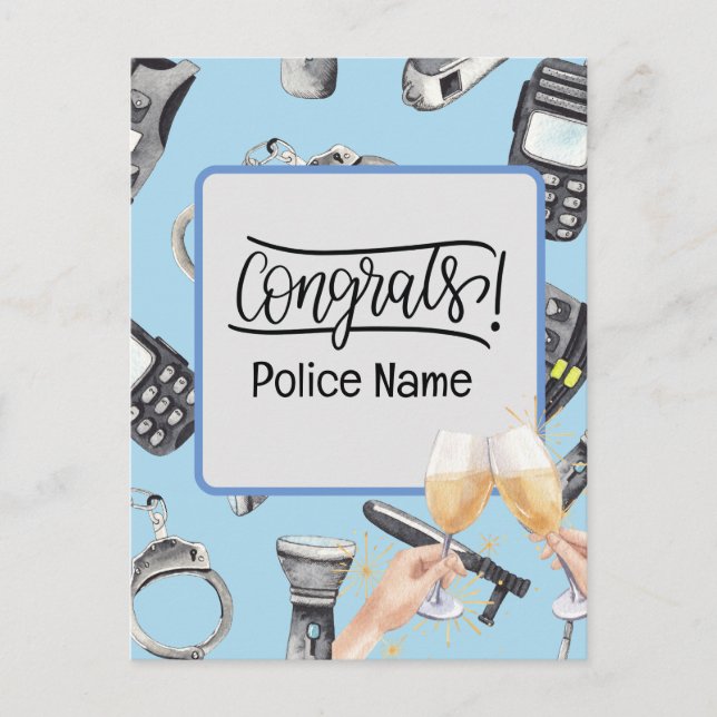 Polizei Gratulation  Postkarte (Vorderseite)