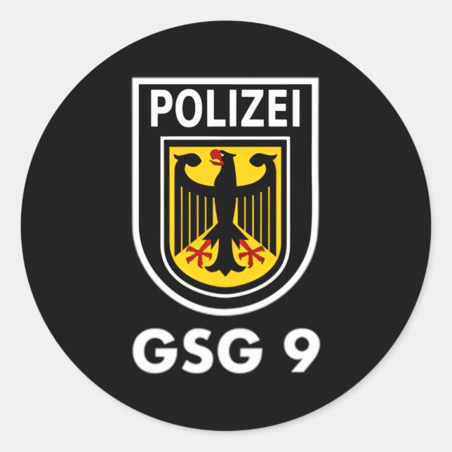 Polizei Gsg 9 Bundespolizei Runder Aufkleber (Vorderseite)