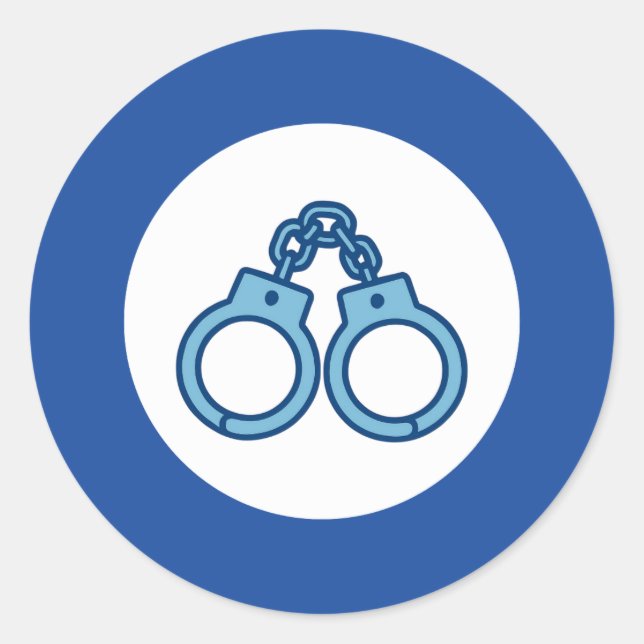 Polizei Handschellen Aufkleber | Gesetzeshüter Auf (Vorderseite)