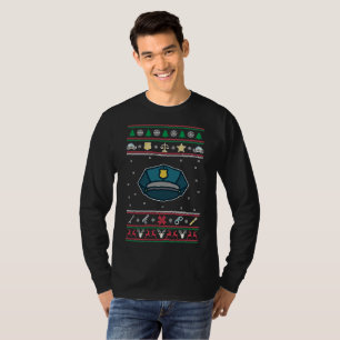 Polizei-hässliche Weihnachtsstrickjacke T-Shirt